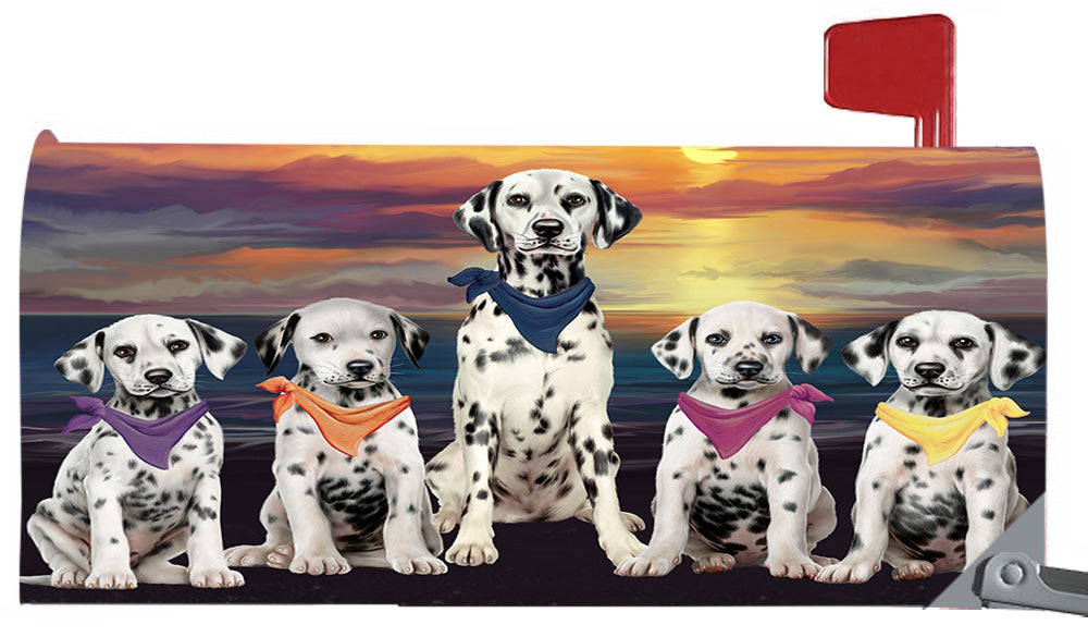 Family Sunset Portrait Dalmatian Dogs Magnetic Mailbox Cover MBC48470