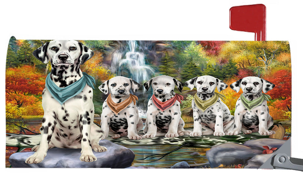 Scenic Waterfall Dalmatian Dogs Magnetic Mailbox Cover MBC48725