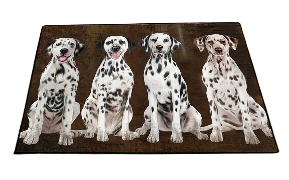 Rustic 4 Dalmatians Dog Floormat FLMS54610