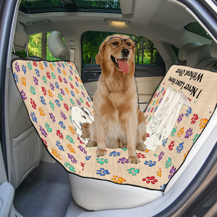 Personalized I Never Leave Home Paw Print Dalmatian Dogs Pet Back Car Seat Cover