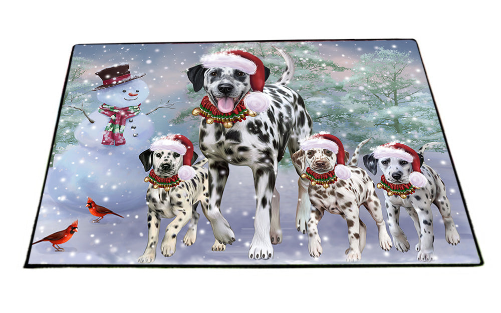 Christmas Running Family Dalmatian Dogs Floormat FLMS54305