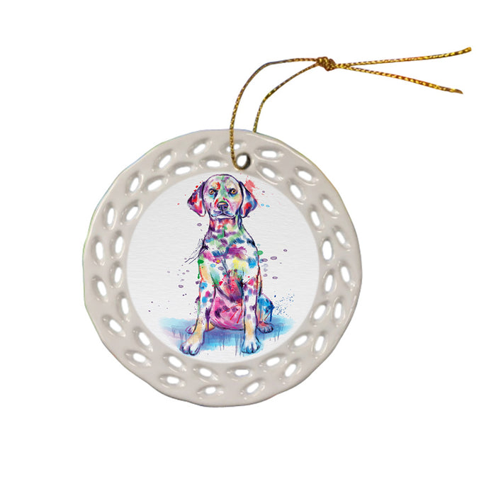 Watercolor Dalmatian Dog Ceramic Doily Ornament DPOR57380