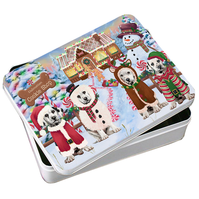 Holiday Gingerbread Cookie Shop Dalmatians Dog Photo Storage Tin PITN56340