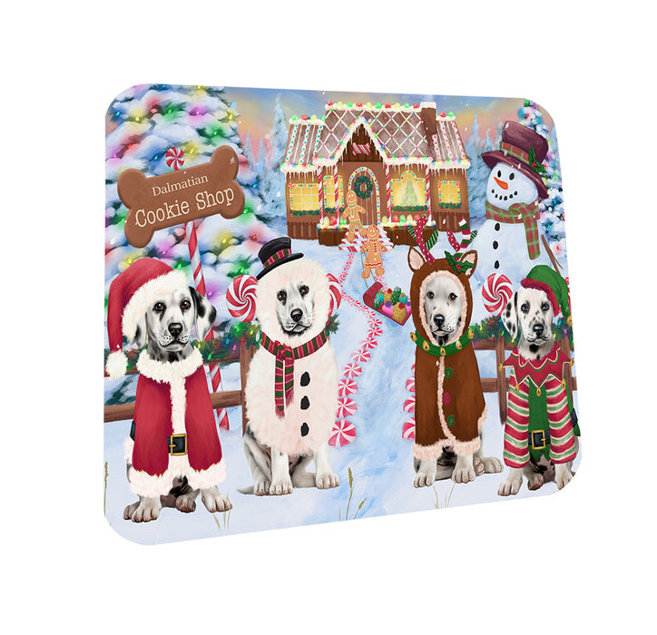 Holiday Gingerbread Cookie Shop Dalmatians Dog Coasters Set of 4 CST56355