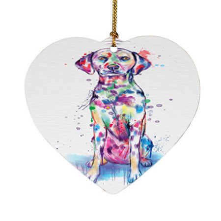 Watercolor Dalmatian Dog Heart Christmas Ornament HPOR57380