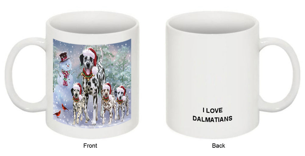 Christmas Running Family Dalmatian Dogs Coffee Mug MUG52529