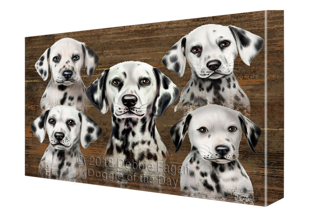 Rustic 5 Dalmatians Dog Canvas Wall Art CVS61608