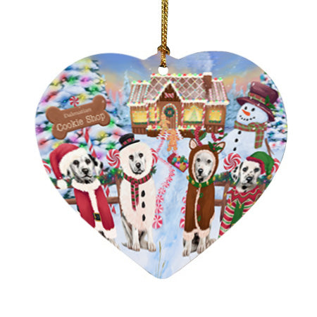 Holiday Gingerbread Cookie Shop Dalmatians Dog Heart Christmas Ornament HPOR56753