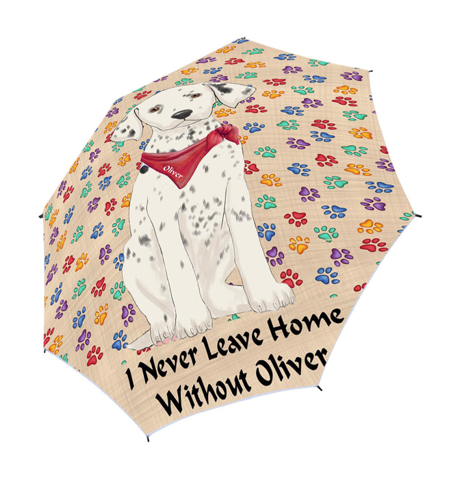Custom Pet Name Personalized I never Leave Home Dalmatian Dog Semi-Automatic Foldable Umbrella