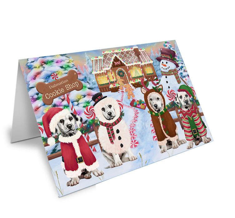 Holiday Gingerbread Cookie Shop Dalmatians Dog Handmade Artwork Assorted Pets Greeting Cards and Note Cards with Envelopes for All Occasions and Holiday Seasons GCD73706