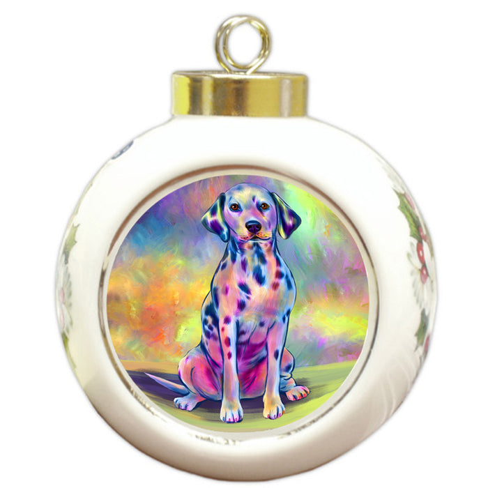 Paradise Wave Dalmatian Dog Round Ball Christmas Ornament RBPOR57062