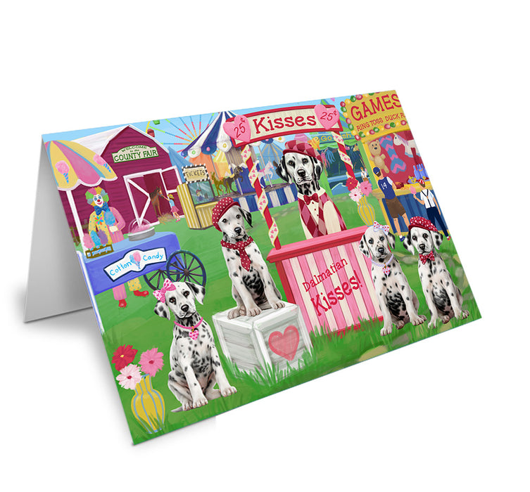 Carnival Kissing Booth Dalmatians Dog Handmade Artwork Assorted Pets Greeting Cards and Note Cards with Envelopes for All Occasions and Holiday Seasons GCD72011