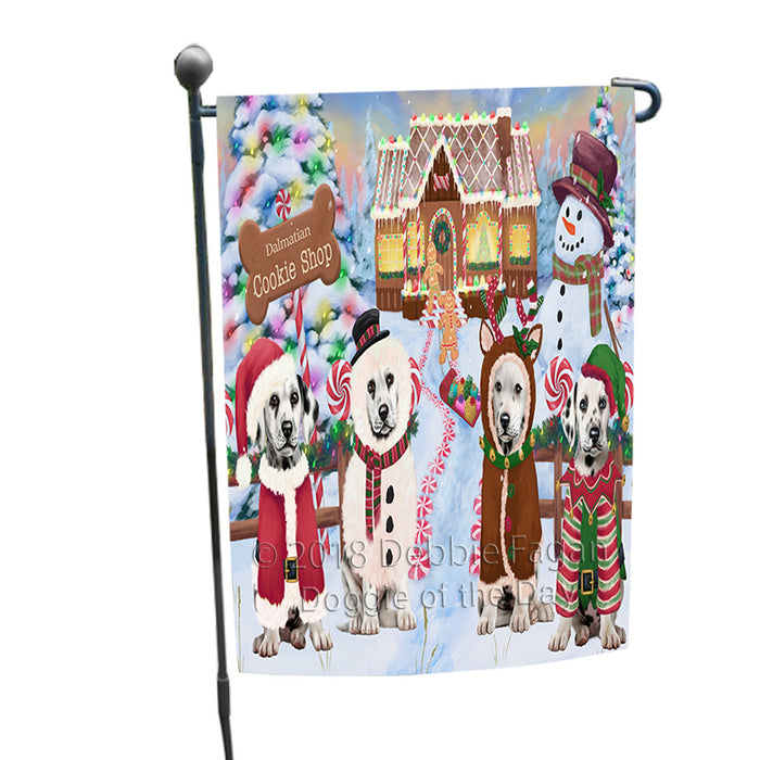 Holiday Gingerbread Cookie Shop Dalmatians Dog Garden Flag GFLG56945