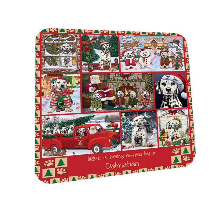 Love is Being Owned Christmas Dalmatian Dogs Coasters Set of 4 CST57180