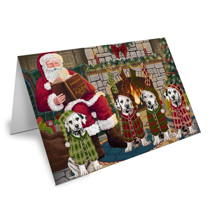 Christmas Cozy Holiday Tails Dalmatians Dog Handmade Artwork Assorted Pets Greeting Cards and Note Cards with Envelopes for All Occasions and Holiday Seasons GCD69881