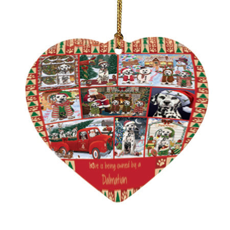 Love is Being Owned Christmas Dalmatian Dogs Heart Christmas Ornament HPOR57849