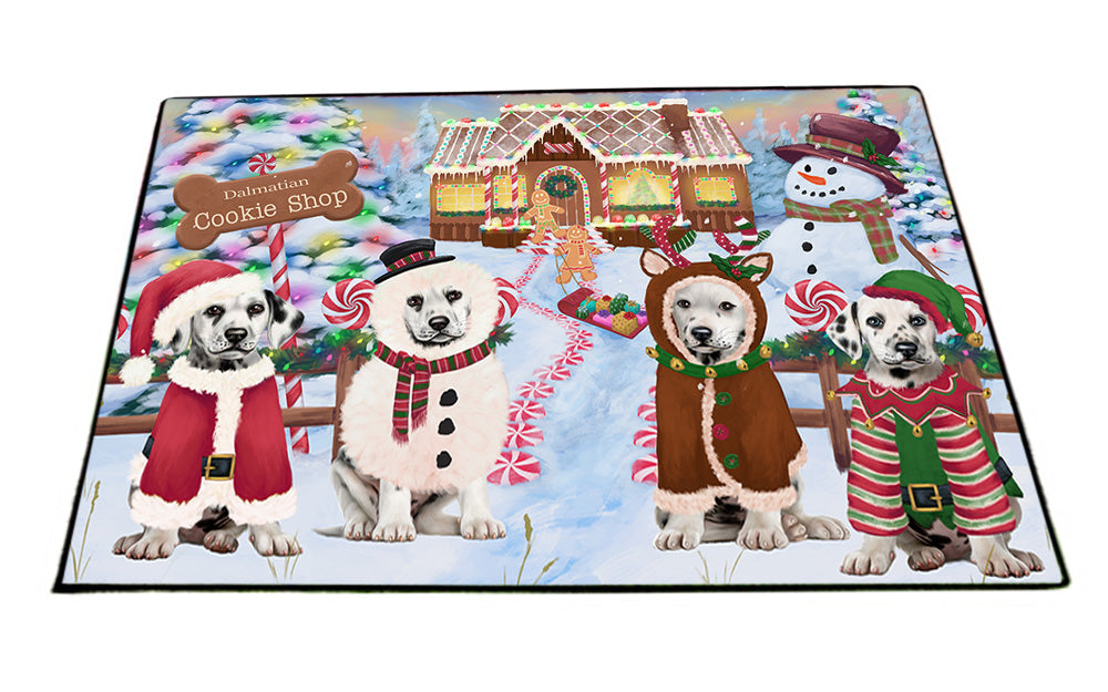 Holiday Gingerbread Cookie Shop Dalmatians Dog Floormat FLMS53238