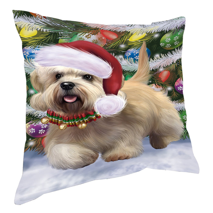 Chistmas Trotting in the Snow Dandie Dinmont Terrier Dog Pillow with Top Quality High-Resolution Images - Ultra Soft Pet Pillows for Sleeping - Reversible & Comfort - Ideal Gift for Dog Lover - Cushion for Sofa Couch Bed - 100% Polyester, PILA93856