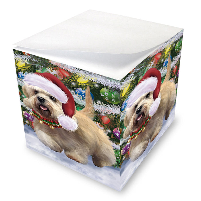 Chistmas Trotting in the Snow Dandie Dinmont Terrier Dog Note Cube NOC-DOTD-A57702