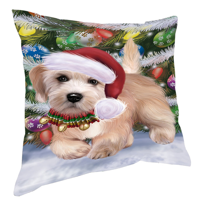 Chistmas Trotting in the Snow Dandie Dinmont Terrier Dog Pillow with Top Quality High-Resolution Images - Ultra Soft Pet Pillows for Sleeping - Reversible & Comfort - Ideal Gift for Dog Lover - Cushion for Sofa Couch Bed - 100% Polyester, PILA93859