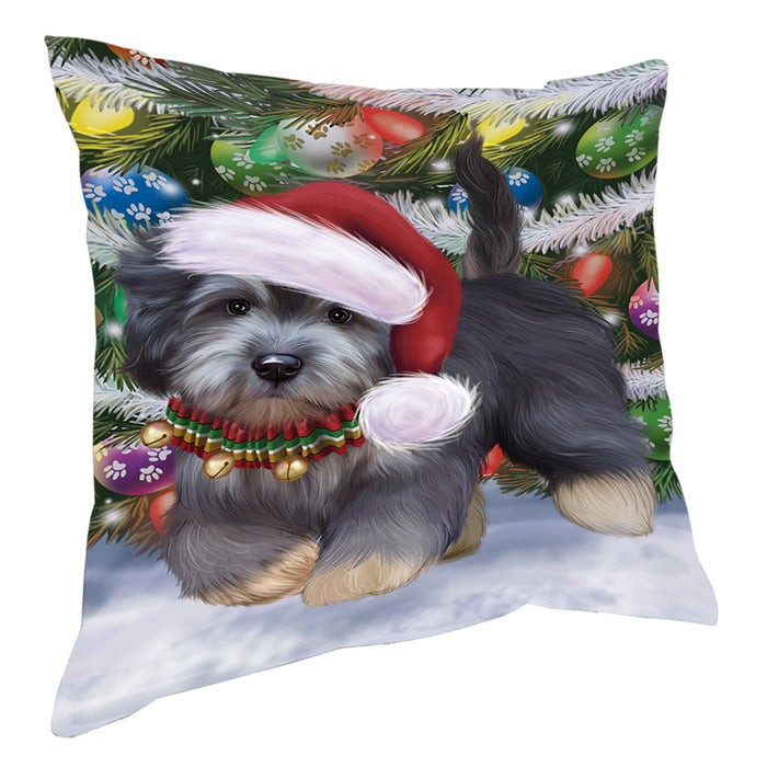 Chistmas Trotting in the Snow Dandie Dinmont Terrier Dog Pillow with Top Quality High-Resolution Images - Ultra Soft Pet Pillows for Sleeping - Reversible & Comfort - Ideal Gift for Dog Lover - Cushion for Sofa Couch Bed - 100% Polyester, PILA93862