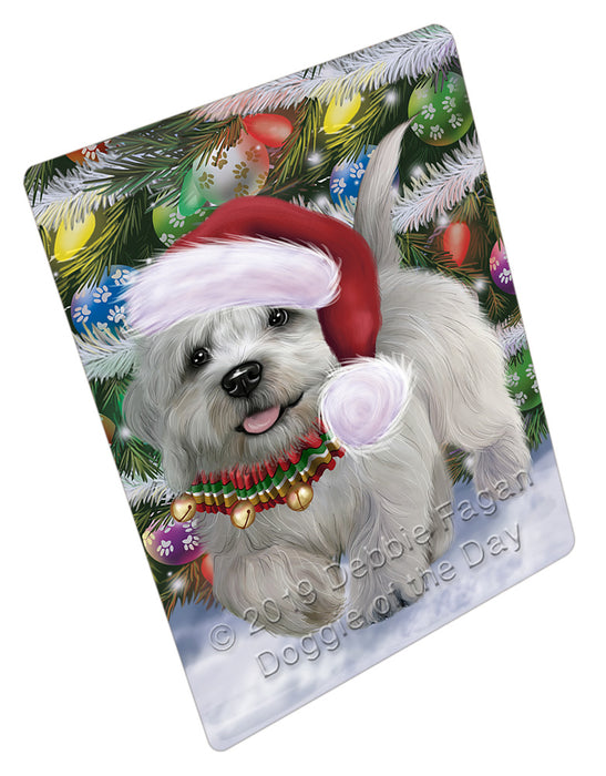 Chistmas Trotting in the Snow Dandie Dinmont Terrier Dog Cutting Board - For Kitchen - Scratch & Stain Resistant - Designed To Stay In Place - Easy To Clean By Hand - Perfect for Chopping Meats, Vegetables, CA83980
