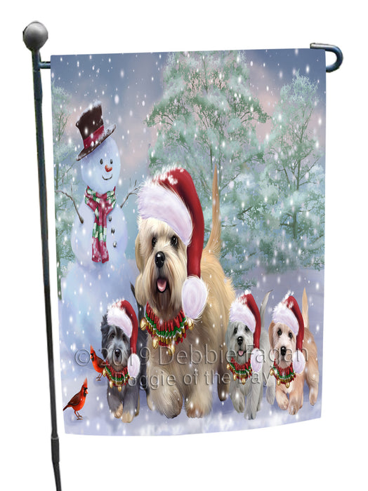 Christmas Running Family Dandie Dinmont Terrier Dogs Garden Flags Outdoor Decor for Homes and Gardens Double Sided Garden Yard Spring Decorative Vertical Home Flags Garden Porch Lawn Flag for Decorations