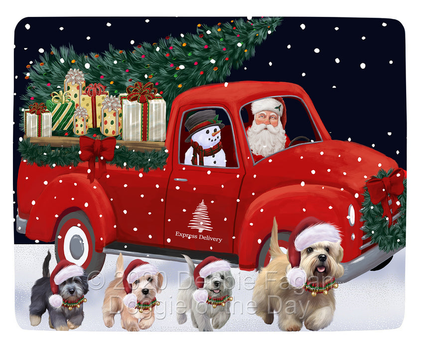 Christmas Express Delivery Red Truck Running Dandie Dinmont Terrier Dogs Blanket BLNKT141793