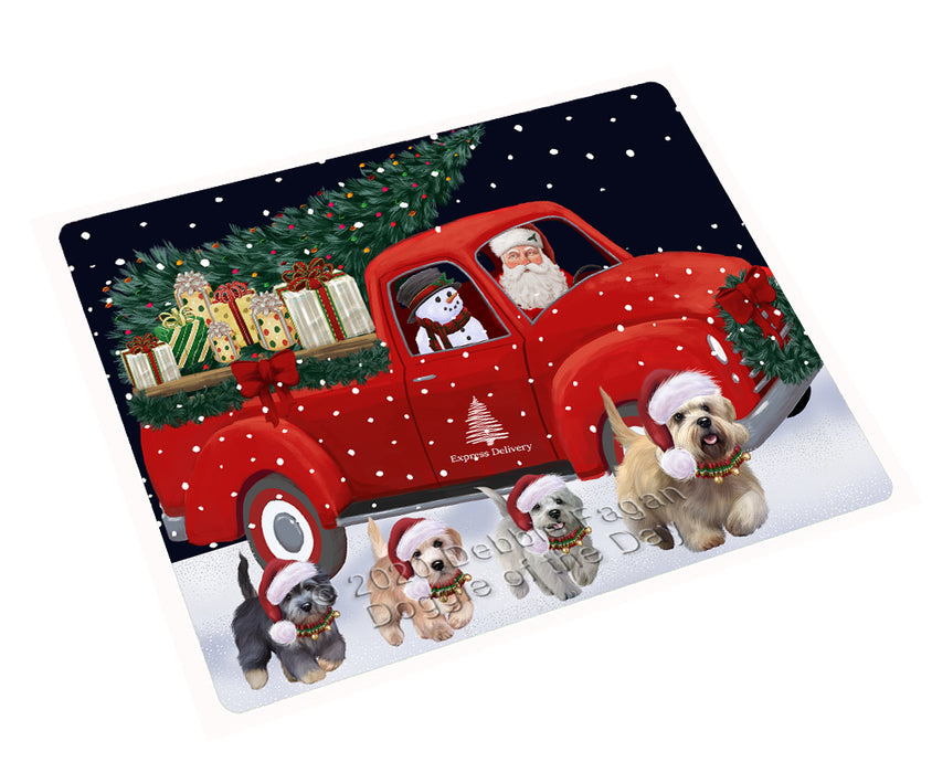 Christmas Express Delivery Red Truck Running Dandie Dinmont Terrier Dogs Cutting Board - Easy Grip Non-Slip Dishwasher Safe Chopping Board Vegetables C77788