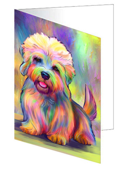Paradise Wave Dandie Dinmont Terrier Dog Handmade Artwork Assorted Pets Greeting Cards and Note Cards with Envelopes for All Occasions and Holiday Seasons GCD79832
