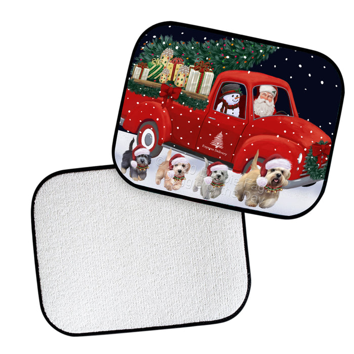 Christmas Express Delivery Red Truck Running Dandie Dinmont Terrier Dogs Polyester Anti-Slip Vehicle Carpet Car Floor Mats  CFM49465