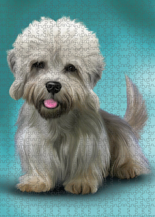 Dandie Dinmont Terrier Dog Portrait Jigsaw Puzzle for Adults Animal Interlocking Puzzle Game Unique Gift for Dog Lover's with Metal Tin Box