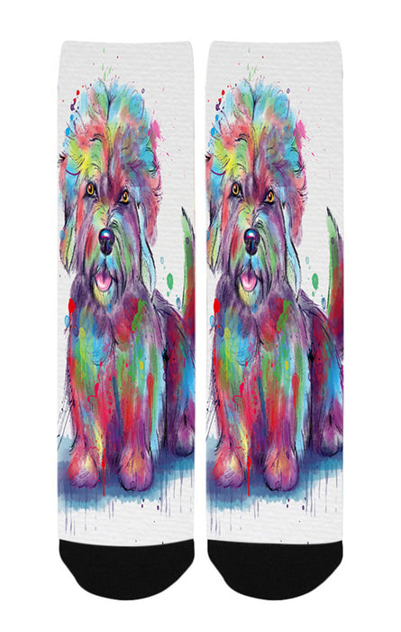 Watercolor Dandie Dinmont Terrier Dog Women's Casual Socks