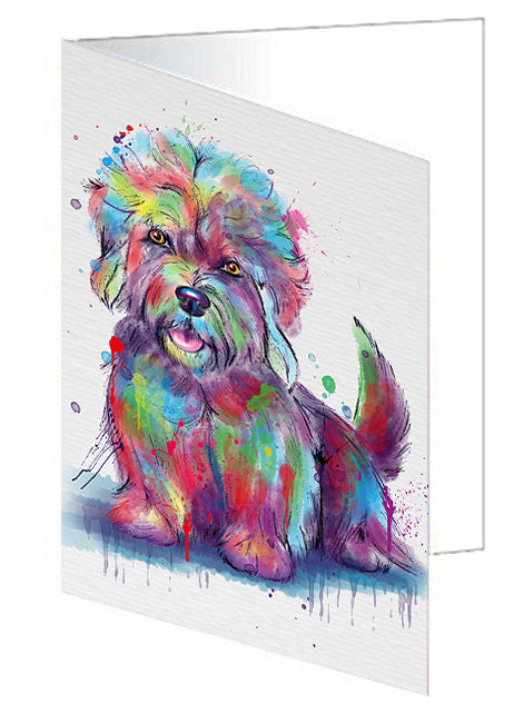 Watercolor Dandie Dinmont Terrier Dog Handmade Artwork Assorted Pets Greeting Cards and Note Cards with Envelopes for All Occasions and Holiday Seasons GCD79958