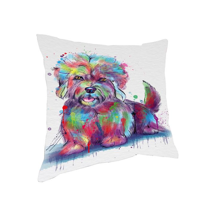 Watercolor Dandie Dinmont Terrier Dog Pillow with Top Quality High-Resolution Images - Ultra Soft Pet Pillows for Sleeping - Reversible & Comfort - Ideal Gift for Dog Lover - Cushion for Sofa Couch Bed - 100% Polyester