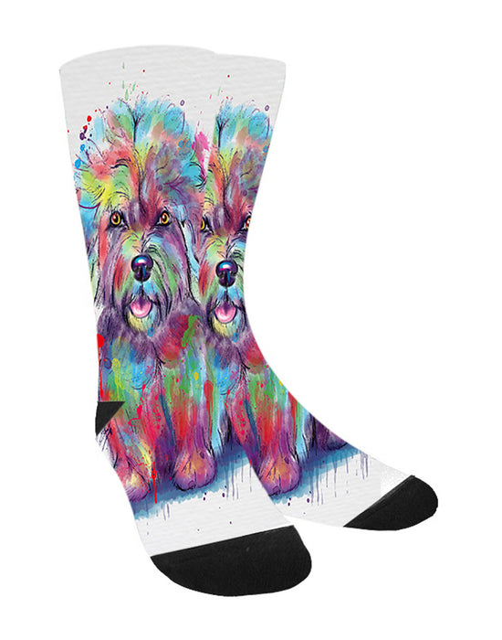 Watercolor Dandie Dinmont Terrier Dog Women's Casual Socks