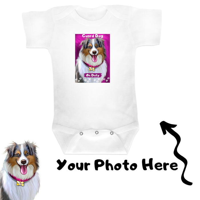 Add Your PERSONALIZED PET Painting Portrait Photo on Baby Bodysuit