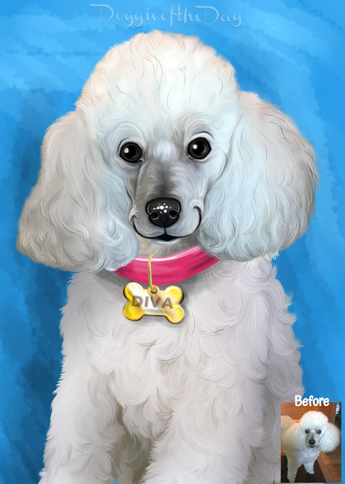 Digital Painting PERSONALIZED Caricature PET PORTRAIT! Custom Pet Dog or Cat Art