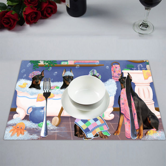 Rub A Dub Dogs In A Tub Doberman Dogs Placemat