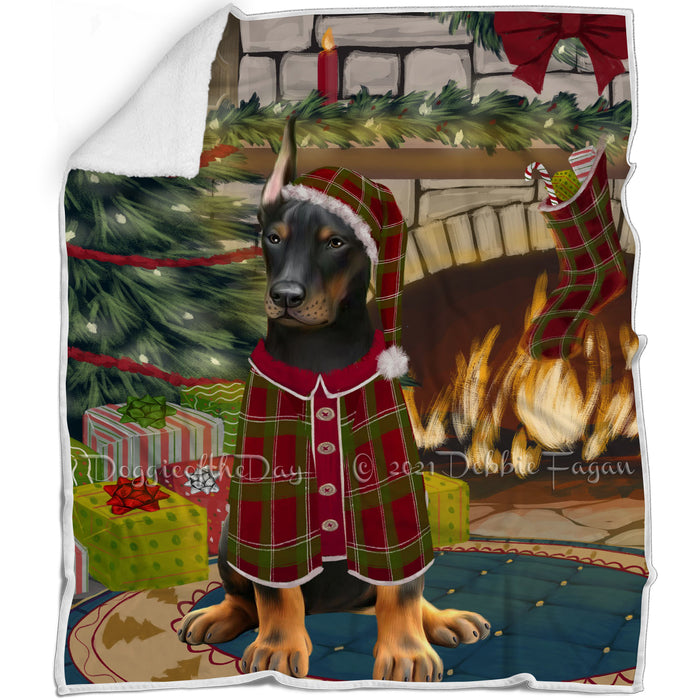 The Stocking was Hung Doberman Pinscher Dog Blanket BLNKT117120