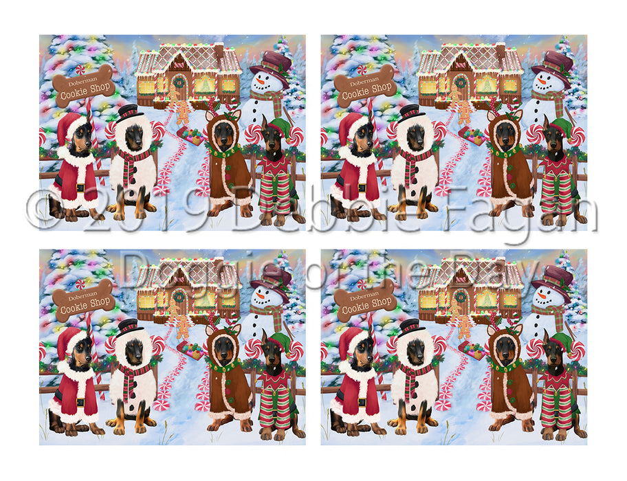 Holiday Gingerbread Cookie Doberman Dogs Placemat