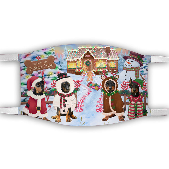 Holiday Gingerbread Cookie Doberman Dogs Shop Face Mask FM48893