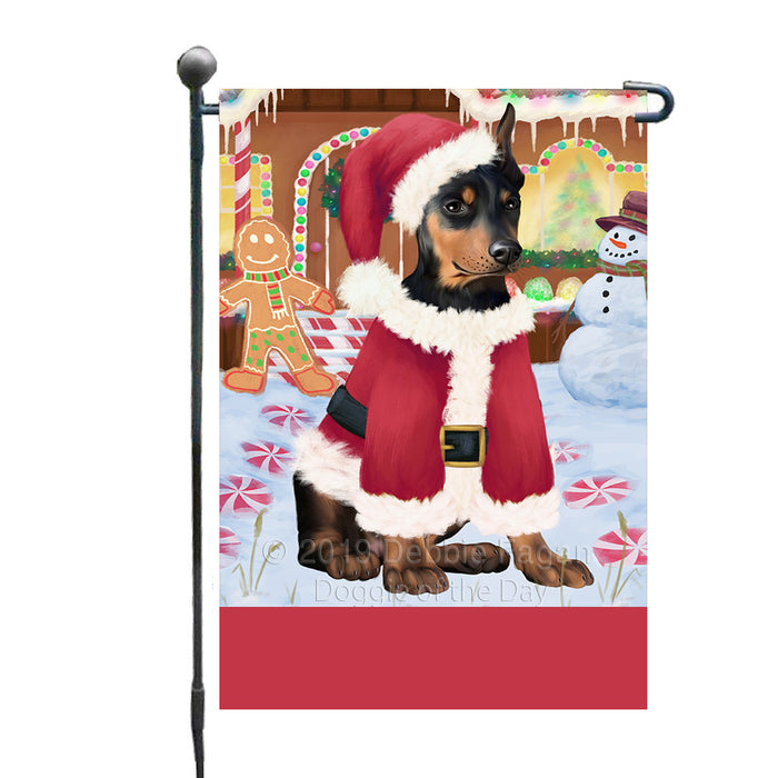 Personalized Gingerbread Candyfest Doberman Dog Custom Garden Flag GFLG64036