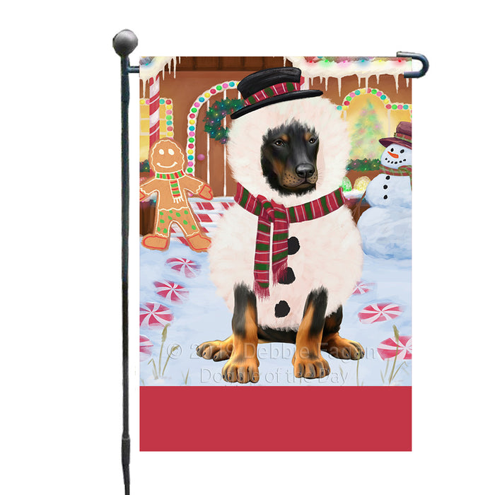 Personalized Gingerbread Candyfest Doberman Dog Custom Garden Flag GFLG64037