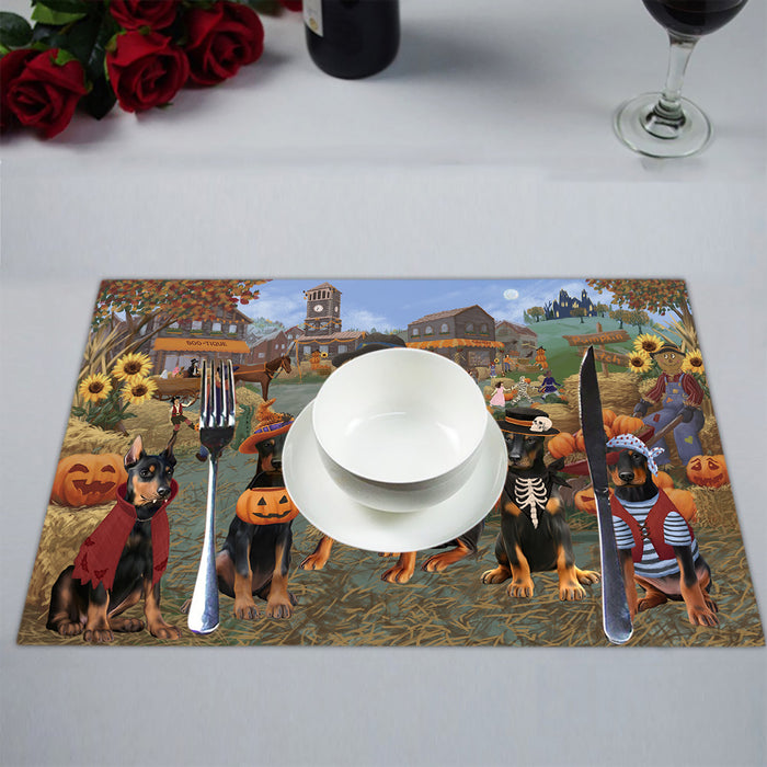 Halloween 'Round Town Doberman Dogs Placemat