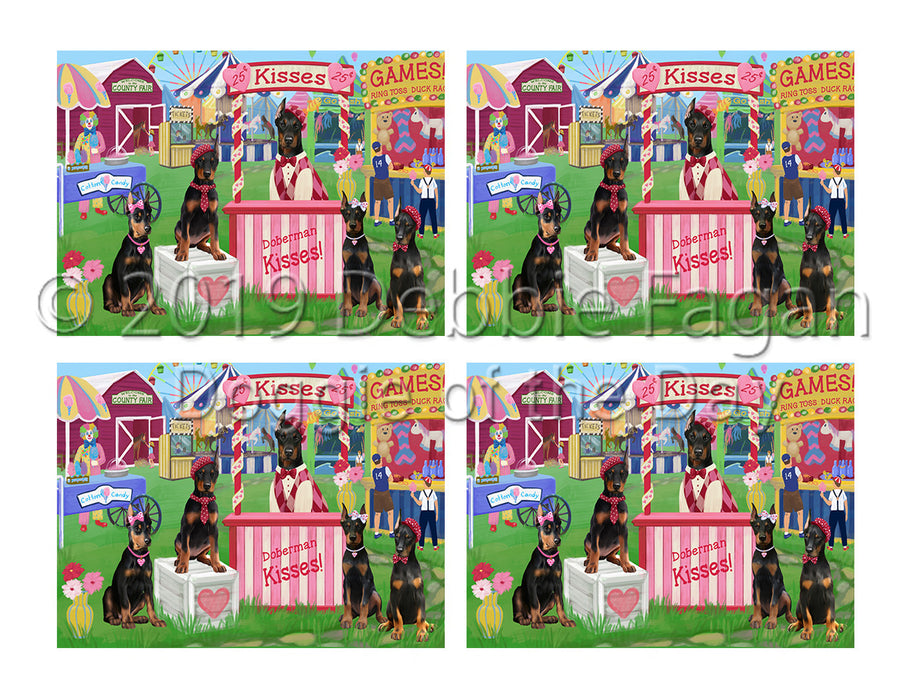 Carnival Kissing Booth Doberman Dogs Placemat