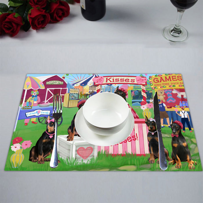 Carnival Kissing Booth Doberman Dogs Placemat