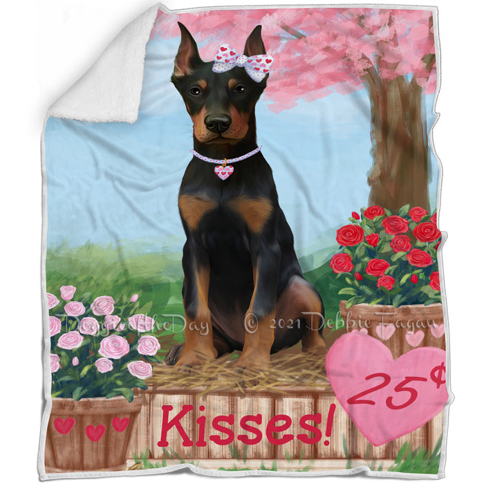 Rosie 25 Cent Kisses Doberman Pinscher Dog Blanket BLNKT122160
