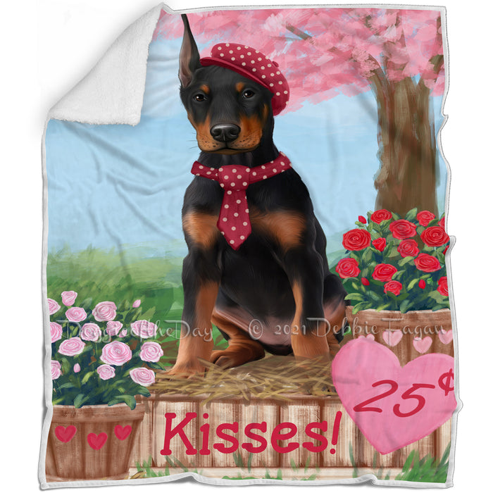 Rosie 25 Cent Kisses Doberman Pinscher Dog Blanket BLNKT122169