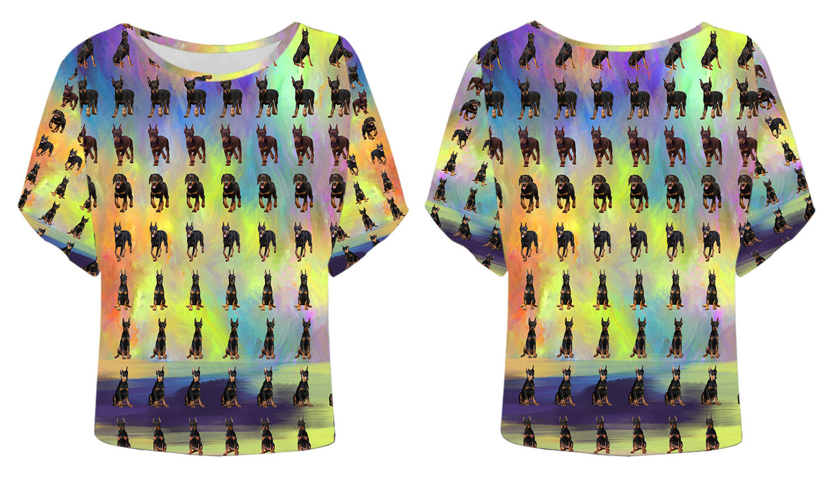 Paradise Wave Doberman Pinscher Dog Batwing Sleeve Women's T-Shirt